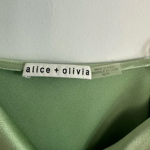Alice + Olivia Cowl Neck Tank with Chains in Seafoam - Picture 4 of 11
